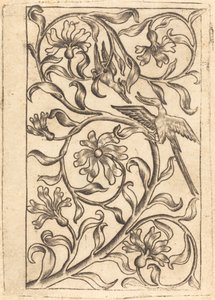 Ozdoba winorośli z dwoma ptakami autorstwa Follower of Master of the Playing Cards