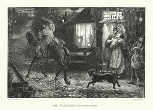 Podróżnik (rycina) autorstwa Ford Madox (after) Brown