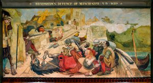 Obrona Manchesteru Bradshawa AD 1642 autorstwa Ford Madox Brown