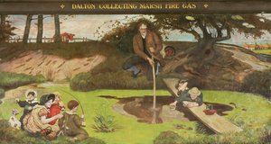 Dalton zbierający gaz pożarowy z bagien autorstwa Ford Madox Brown
