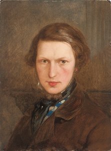 Autoportret w brązowym płaszczu, c. 1844 autorstwa Ford Madox Brown