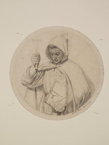 Wycliffe czyta swoje tłumaczenie Biblii - Studium mnicha reprezentującego wiarę katolicką autorstwa Ford Madox Brown