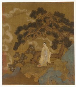 Pani pod sękatymi sosnami autorstwa Formerly attributed to Zhou Wenju