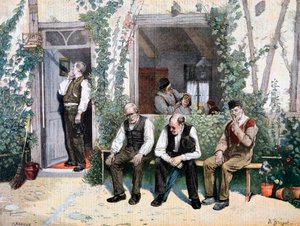 U fryzjerów, 1895 autorstwa Fortuné Méaulle