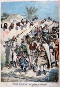 Kolumna powstańczych Marokańczyków wziętych do niewoli w Tadli przez wojska sułtana Abdula-Hafizsa, 1897. autorstwa Fortuné Méaulle