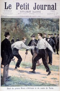 Pojedynek między księciem Henri dOrleans a hrabią Turynu, 1897 autorstwa Fortuné Méaulle