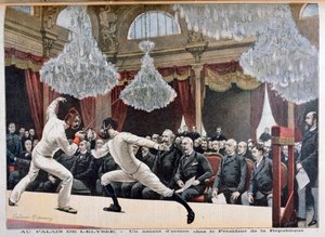 Szermierka przed Prezydentem Republiki, Palais de lÉlysée, 1895