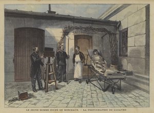 Młody mężczyzna pokrojony na kawałki
