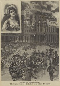 Pożar w Theatre-Francais, Paryż autorstwa Fortune Louis Meaulle