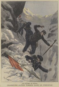 Francuskie oddziały górskie Chasseurs Alpins spadają nad przepaścią