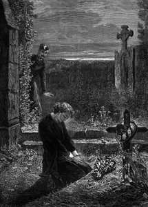 Ilustracja do powieści "Les Miserables" Victora Hugo (3. część: Marius), rycina autorstwa Meaulle: Marius autorstwa Fortune Louis Meaulle