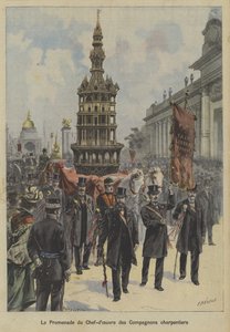 Procesja arcydzieła Towarzystwa Stolarskiego autorstwa Fortune Louis Meaulle