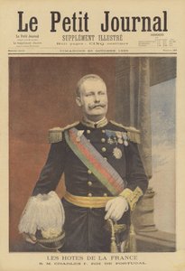 Królewscy goście we Francji: Carlos I, król Portugalii (kolor lito) autorstwa Fortune Louis Meaulle