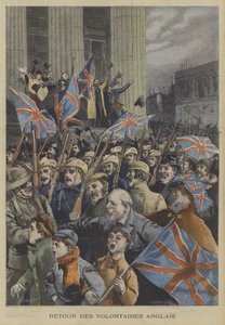 Żołnierze City of London Imperial Volunteers maszerujący przez Londyn po powrocie z wojny burskiej autorstwa Fortune Louis Meaulle