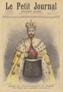 Car Rosji Mikołaj II w szatach koronacyjnych