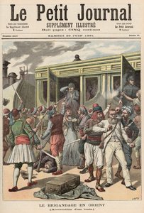 Bandyci na Wschodzie: Aresztowania w pociągu, z „Le Petit Journal”, 20 czerwca 1891