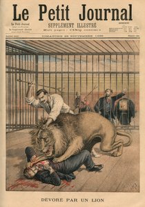 Pożeranie przez lwa, ilustracja na okładce z „Le Petit Journal”, dodatek illustre, 29 września 1895