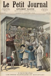 Nowy Rok w Paryżu: Małe stragany na bulwarze, okładka „Le Petit Journal”, 2 stycznia 1892
