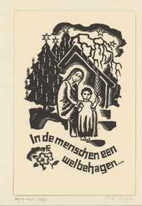 Kartka świąteczna na rok 1933 od Bernarda W.M. Ottevanger autorstwa Fré Cohen