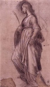 Studium św. Katarzyny Aleksandryjskiej (kreda z gwaszem na papierze) autorstwa Fra Bartolomeo