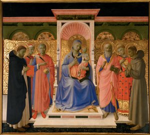Ołtarz Annaleny (tempera na drewnie) autorstwa Fra (c.1387-1455) Angelico