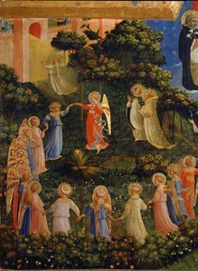 Taniec aniołów i sprawiedliwych w raju autorstwa Fra (c.1387-1455) Angelico