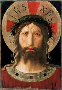 Głowa Chrystusa Korona cierniowa (Detrempe na drewnie, 1450)