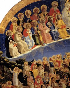Sąd Ostateczny: Szczegół Świętych w Raju. Obraz Guido di Pietro (lub Fra Giovanni da Fiesole) znany jako Fra Angelico lub il Beato (1400-1455)