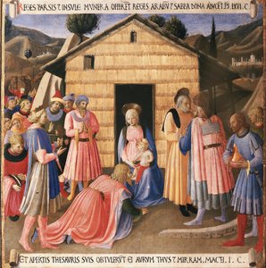 Życie Chrystusa: adoracja Trzech Króli Armadio degli Argenti. (Tempera na drewnie autorstwa Fra  Angelico
