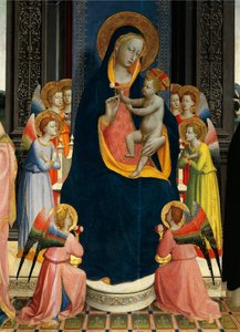 Madonna z Dzieciątkiem na tronie ze świętymi – Giovanni da Fiesole znany jako Fra Angelico (1400-około 1455), tempera na drewnie, detal