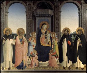 Poliptyk św. Dominika - św. Tomasz z Akwinu i św. Barnabe, św. Dominik i św. Piotr Męczennik