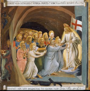 Zejście Chrystusa do otchłani. Życie Chrystusa, Armadio degli Argenti. (Tempera na drewnie autorstwa Fra  Angelico