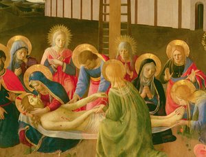 Opłakiwanie zmarłego Chrystusa, 1436-41 (tempera na desce) (szczegół)