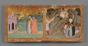 Predella: Zwei Szenen aus der Legende des Heiligen Michael