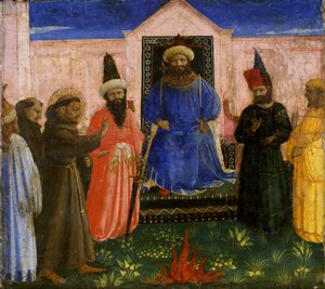 Proces Ognia św. Franciszka przed sułtanem, ok. 1435-40 (tempera na drewnie topoli)