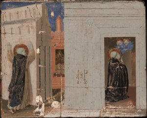 Wizja papieża Innocentego III; Święci Piotr i Paweł ukazujący się św. Dominikowi autorstwa Fra Angelico