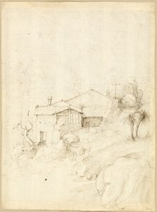 Klasztor na zboczu skalistego wzgórza autorstwa Fra Bartolommeo