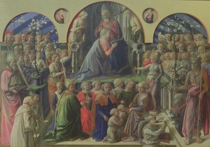 Koronacja Matki Boskiej ze Świętymi i Aniołami, 1441-47 (tempera na desce) autorstwa Fra Filippo Lippi