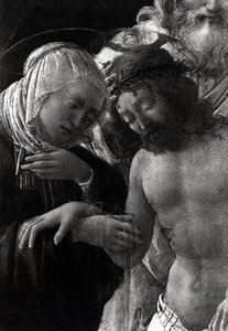 Złożenie do grobu, szczegół Dziewicy i Chrystusa autorstwa Fra Filippo Lippi