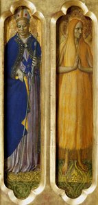 Św. Ludwik z Tuluzy i Maria z Egiptu Z ołtarza w Perugii, ok. 1437. autorstwa Fra Giovanni Angelico da Fiesole