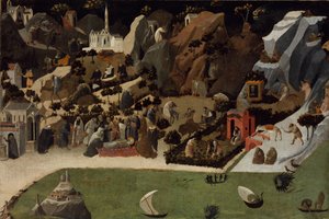 Sceny z życia ojców pustyni Thebaid autorstwa Fra Giovanni Angelico da Fiesole