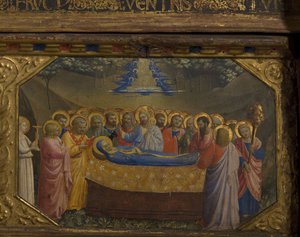 Śmierć Dziewicy Retabulum Zwiastowania z 5 scenami Predelli, 1430-1432 autorstwa Fra Giovanni Angelico da Fiesole