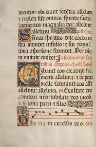 Inicjał C: Zmartwychwstały Chrystus autorstwa Fra Vincentius a Fundis