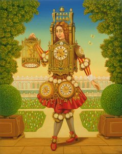 Zegarmistrz (olej i tempera na panelu) autorstwa Frances Broomfield