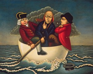 Trzej mędrcy z Gotham, 2005 (olej i tempera na panelu)