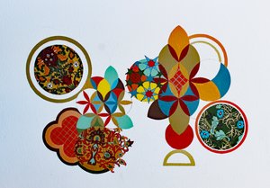 Biel na ryżu #2, 2022 (akryl na papierze akwarelowym) autorstwa Frances Ferdinands