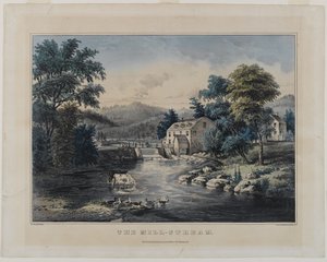 The Mill-Stream, wyd. Currier & Ives, Nowy Jork (lito ręcznie kolorowane)