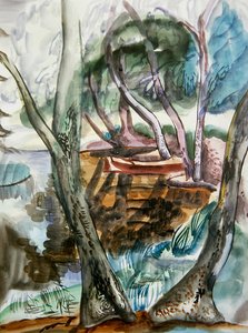 Pejzaż, ok. 1935 (akwarela na papierze) autorstwa Frances Hodgkins