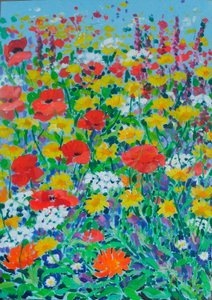 Wild Flower Meadow, 2024 (akryl na płótnie)