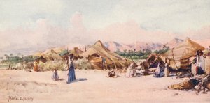 Obóz nomadów (kolorowa litografia) autorstwa Frances Nesbitt